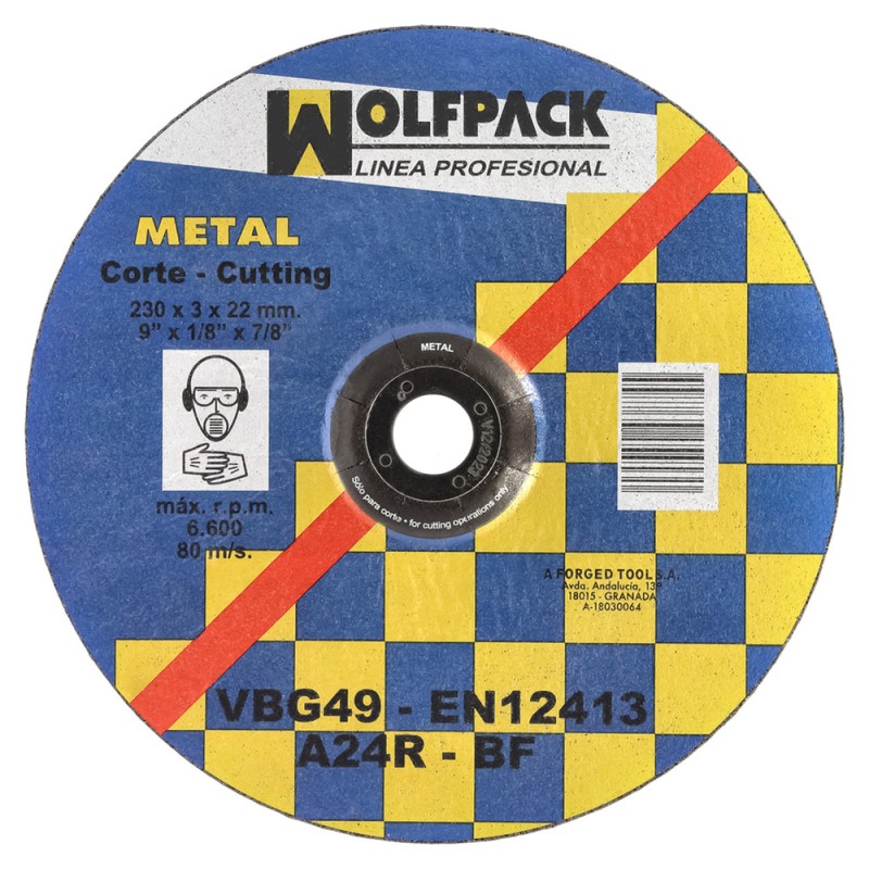 Recambio de ferreteria para universal tienda disco corte abrasivo metal 230x3,2x22 mm referencia OEM IAM 09011130 NUEVO TIENDA