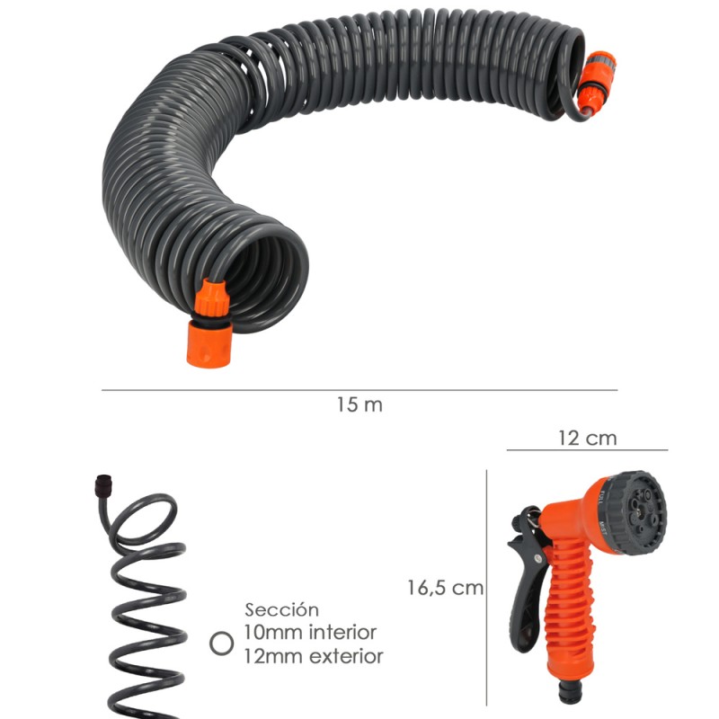 Recambio de ferreteria para universal acce. riego manguera autoenroscable con conectores 15 metros referencia OEM IAM 08070851 N