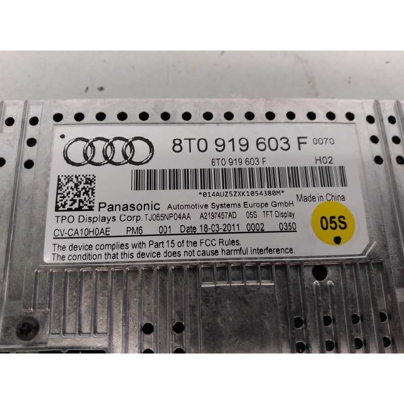 Recambio de pantalla multifuncion para audi a5 sportback (8t) 2.0 tdi quattro (125kw) referencia OEM IAM 8T0919603F  E2-A1-7-8
