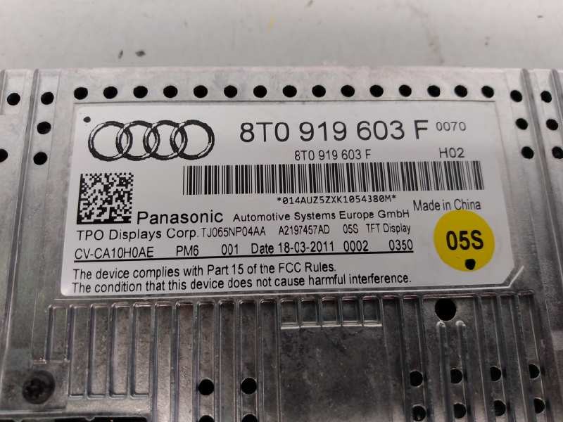 Recambio de pantalla multifuncion para audi a5 sportback (8t) 2.0 tdi quattro (125kw) referencia OEM IAM 8T0919603F  E2-A1-7-8