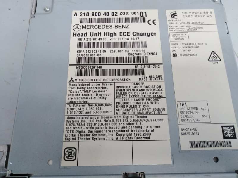 Recambio de sistema navegacion gps para mercedes-benz clase cls (w218) cls 250 cdi be (218.303) referencia OEM IAM A2129008607 A