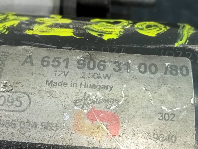 Recambio de motor arranque para mercedes-benz clase e (w212) lim. 250 cdi blueefficiency (212.003) referencia OEM IAM A651906310