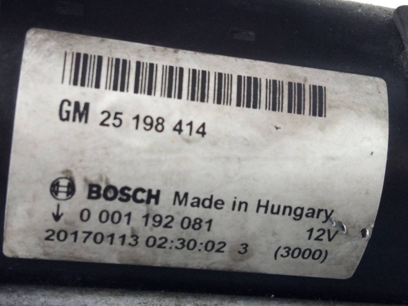 Recambio de motor arranque para opel corsa e selective referencia OEM IAM 25198414 0001192081 P3-B7-3-1