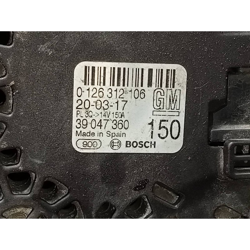 Recambio de alternador para opel corsa e selective ecoflex referencia OEM IAM 39047360  P3-B6-8-2