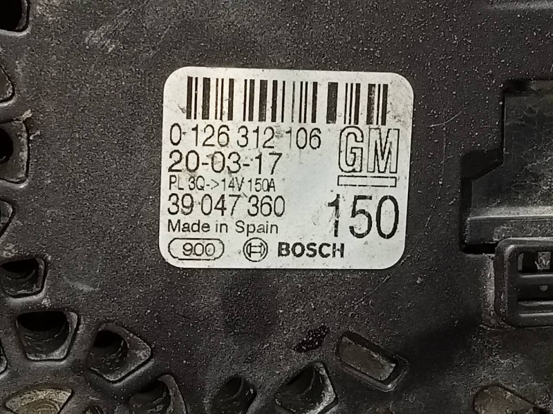 Recambio de alternador para opel corsa e selective ecoflex referencia OEM IAM 39047360  P3-B6-8-2