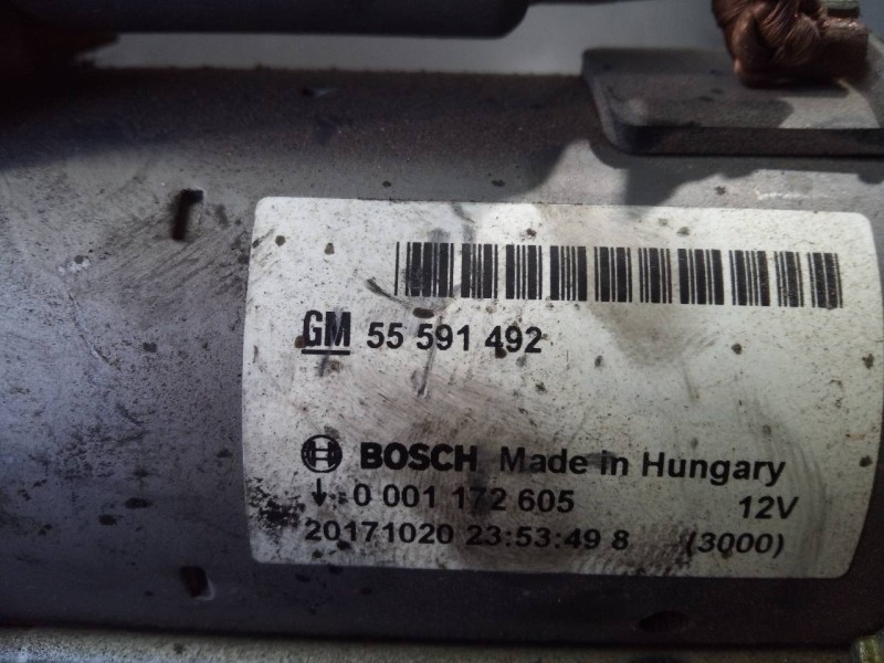 Recambio de motor arranque para opel corsa e selective ecoflex referencia OEM IAM 55591492 0001172605 P3-A10-27-2