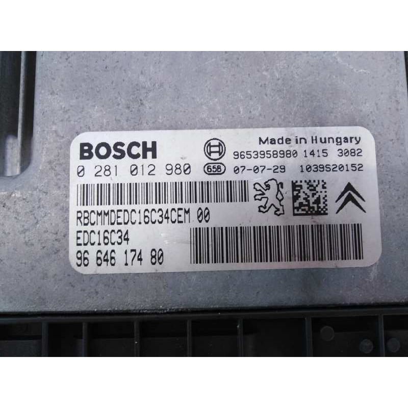 Recambio de centralita motor uce para citroën c4 picasso exclusive referencia OEM IAM 9664617480 0281012980 E3-B2-25-2