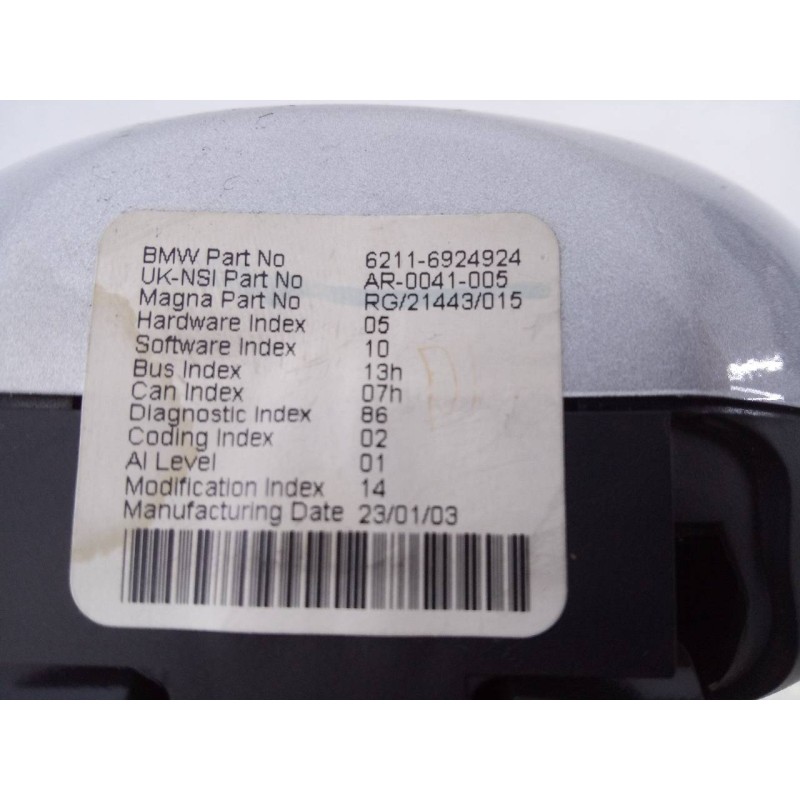 Recambio de cuadro instrumentos para mini mini (r50,r53) cooper referencia OEM IAM 62116924924 AR0041005 E3-A2-35-1