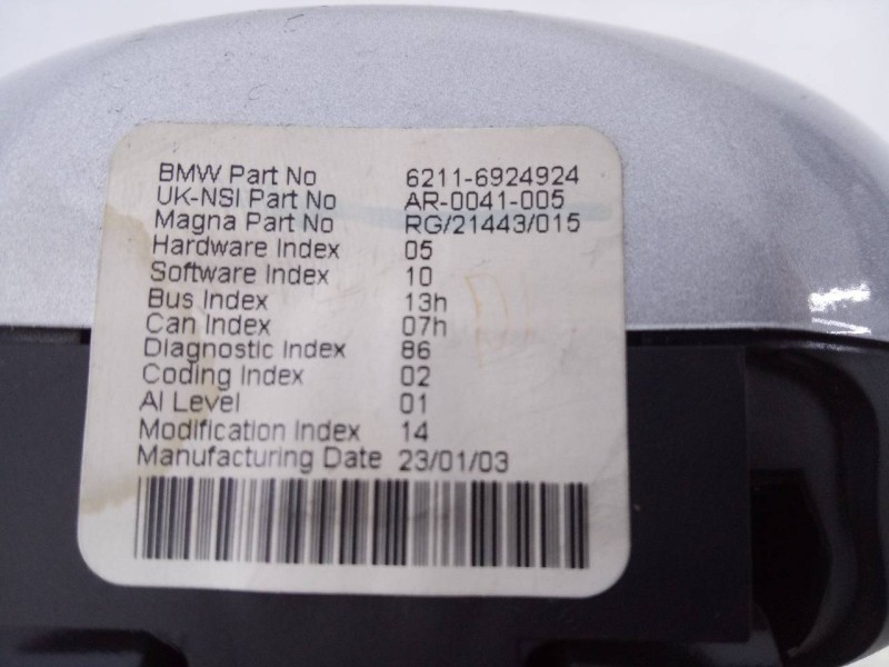 Recambio de cuadro instrumentos para mini mini (r50,r53) cooper referencia OEM IAM 62116924924 AR0041005 E3-A2-35-1