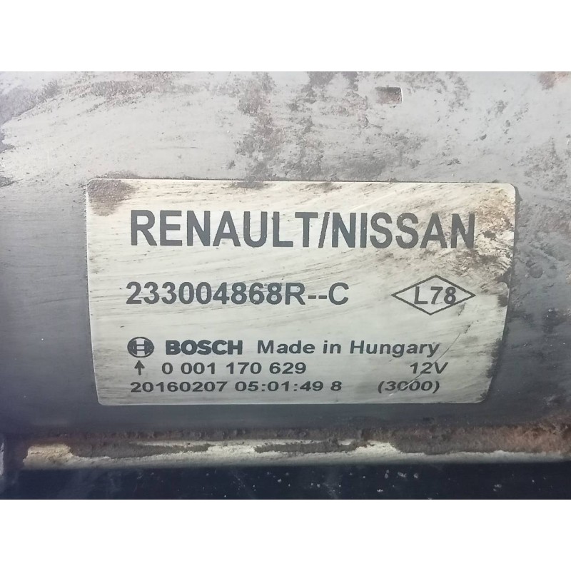Recambio de motor arranque para renault megane iv berlina 5p life referencia OEM IAM 233004868R  P3-A7-12-1