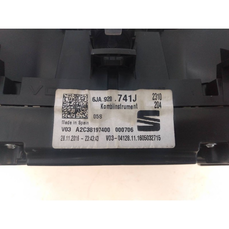 Recambio de cuadro instrumentos para seat toledo (kg3) reference referencia OEM IAM 6JA920741J  E2-A1-4-7