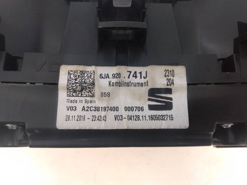Recambio de cuadro instrumentos para seat toledo (kg3) reference referencia OEM IAM 6JA920741J  E2-A1-4-7