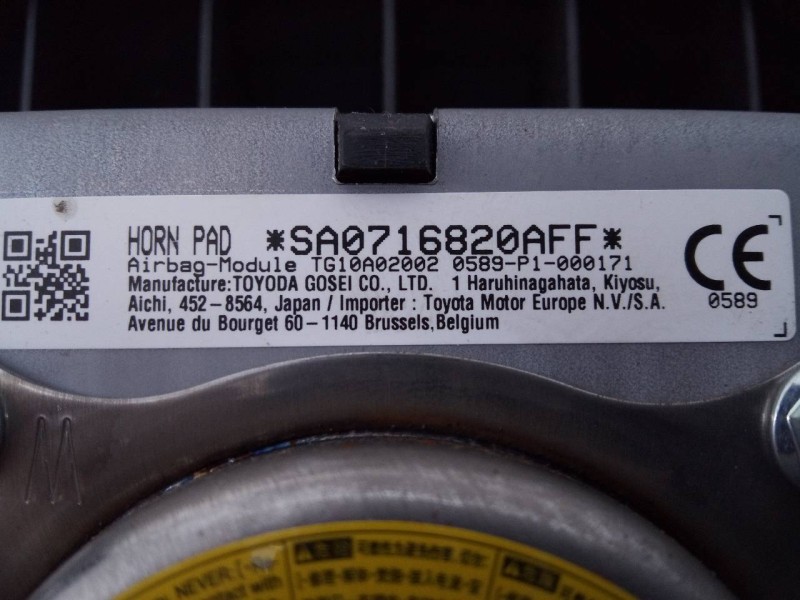 Recambio de airbag delantero izquierdo para toyota prius+ eco referencia OEM IAM SA0716820AFF  E2-B4-39-1