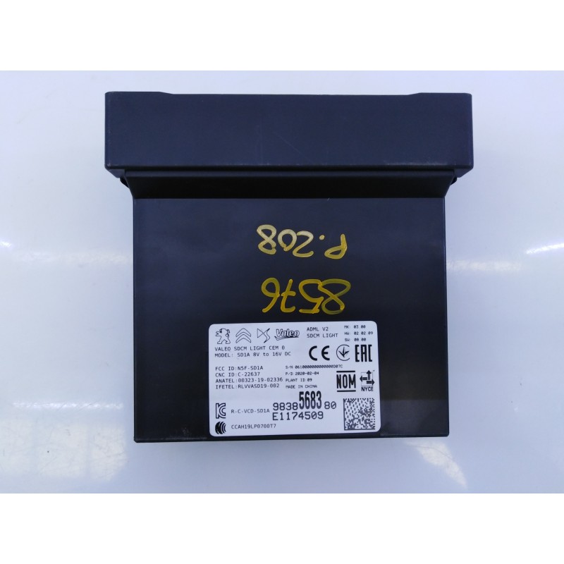 Recambio de modulo electronico para peugeot 208 (p2) allure referencia OEM IAM 9838568380 E1174509 E3-B2-47-4