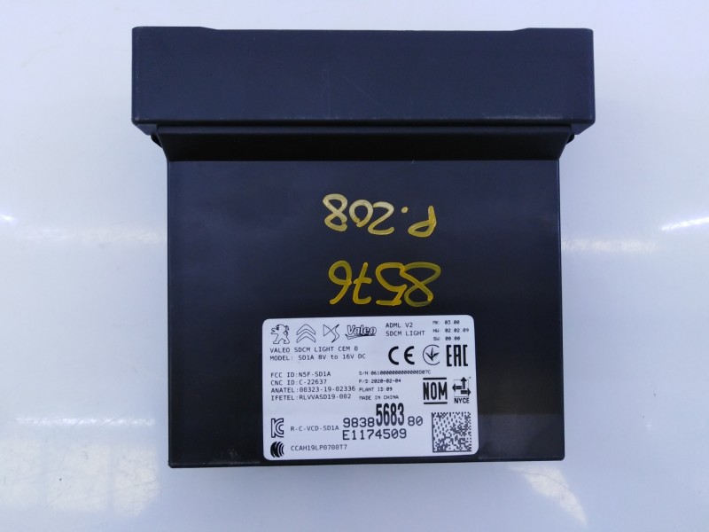 Recambio de modulo electronico para peugeot 208 (p2) allure referencia OEM IAM 9838568380 E1174509 E3-B2-47-4