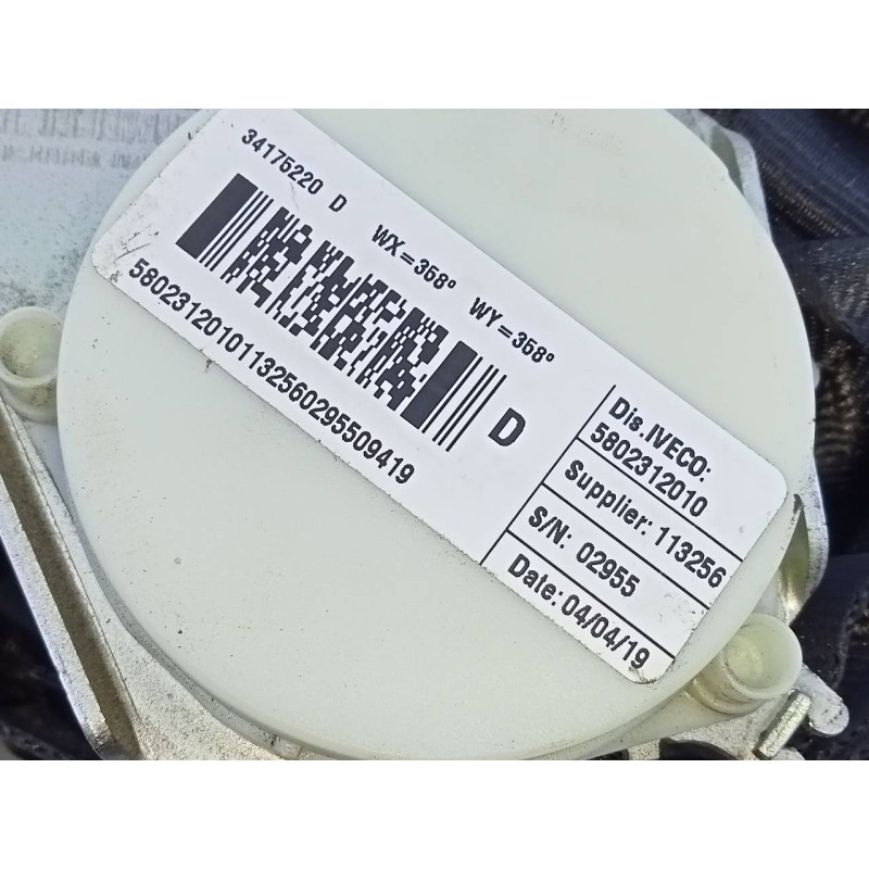 Recambio de cinturon seguridad delantero derecho para iveco daily furgón fg h2 33 s ... v batalla 3520 referencia OEM IAM 580231