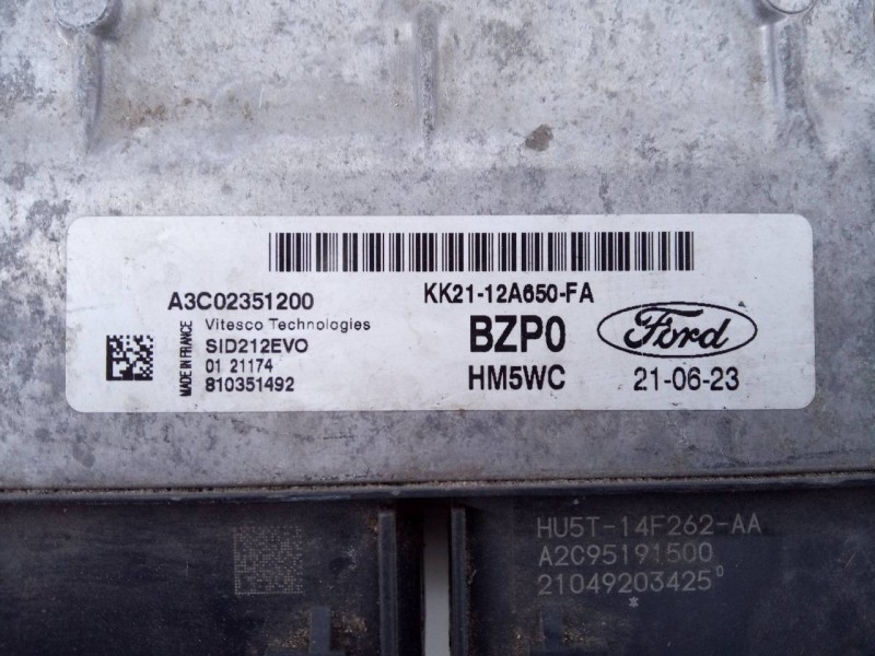 Recambio de centralita motor uce para ford transit custom kasten v363 referencia OEM IAM KK2112A650FA A3C02351200 E2-B3-29-1