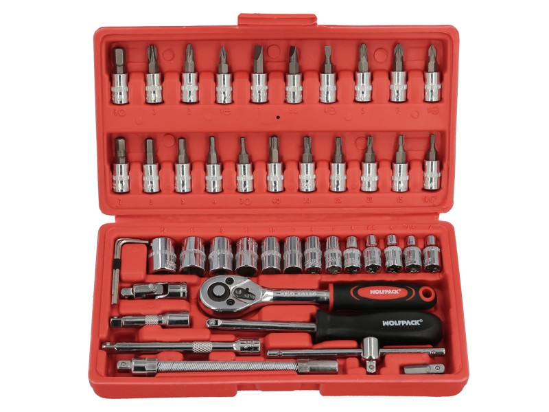 Recambio de juego herramientas de carraca para universal tienda / herramientas juego de llaves de vaso y puntas 1/4´´ 46 piezas 