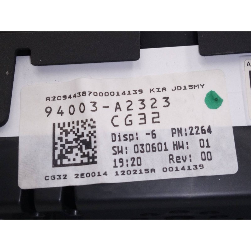 Recambio de cuadro instrumentos para kia cee´d drive referencia OEM IAM 94003A2323  E3-A3-3-2
