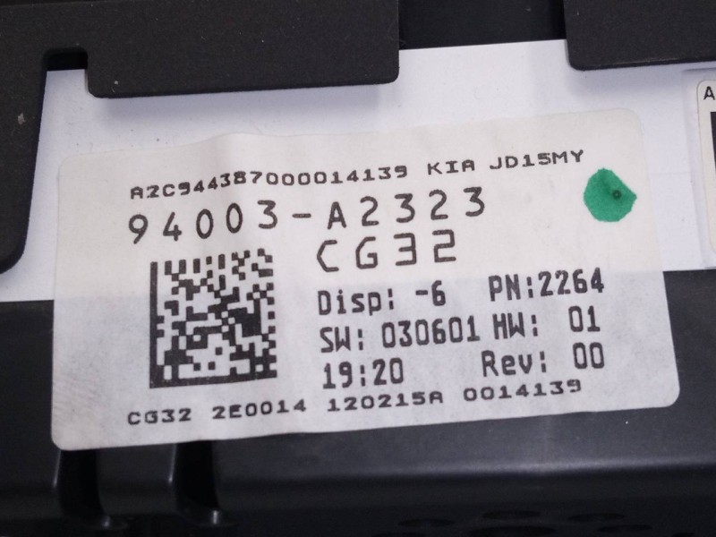 Recambio de cuadro instrumentos para kia cee´d drive referencia OEM IAM 94003A2323  E3-A3-3-2