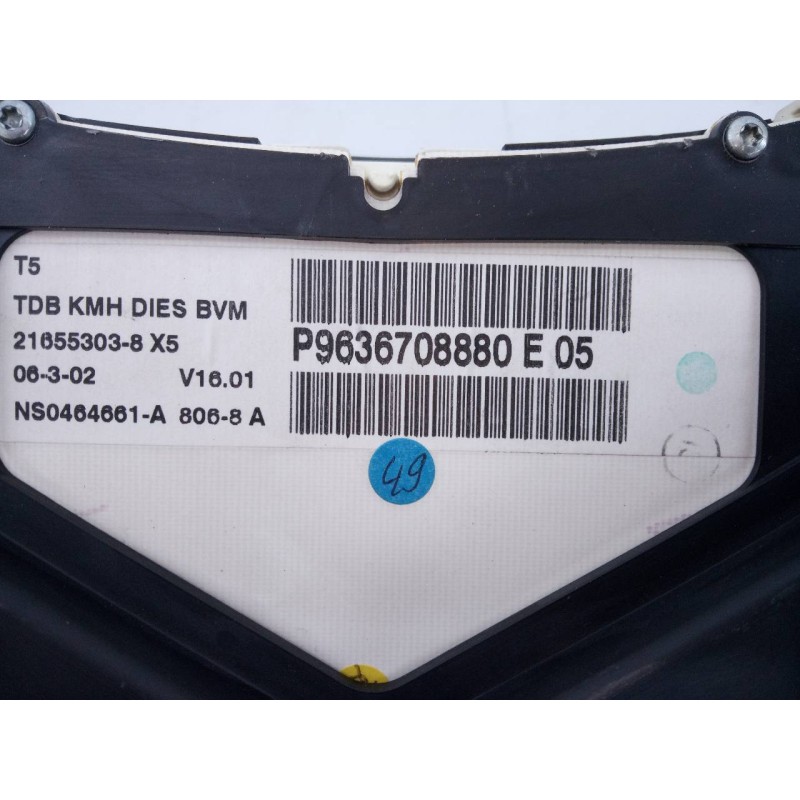 Recambio de cuadro instrumentos para peugeot 307 (s1) xs referencia OEM IAM 9636708880  E3-B2-49-3