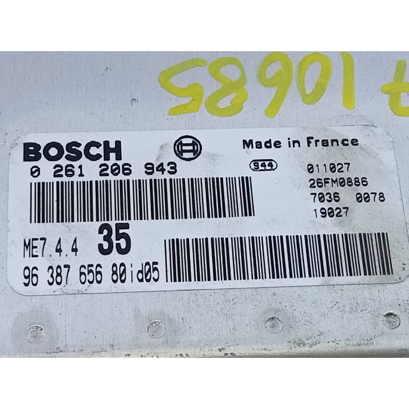 Recambio de centralita motor uce para peugeot 307 (s1) xn referencia OEM IAM 9638765680 0261206943 E3-B2-40-2