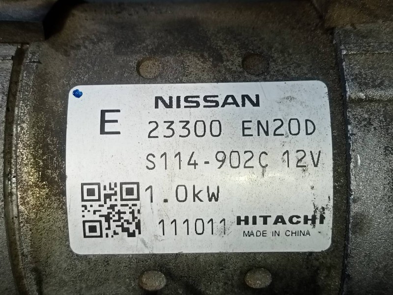 Recambio de motor arranque para nissan qashqai (j10) acenta referencia OEM IAM 23300EN20D S11490C P3-A7-12-2