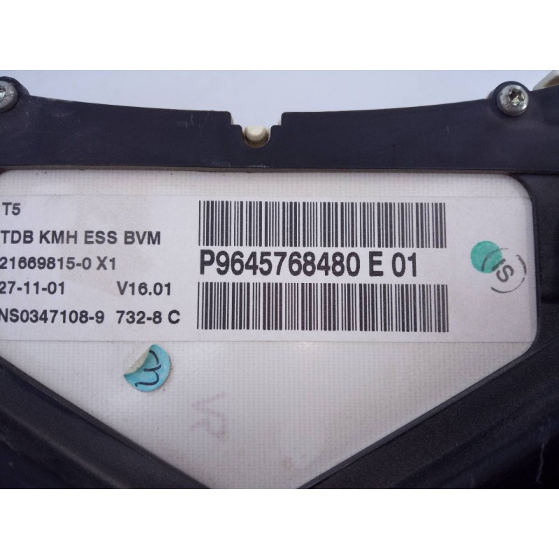 Recambio de cuadro instrumentos para peugeot 307 (s1) xn referencia OEM IAM 96457568480  E3-B2-49-3