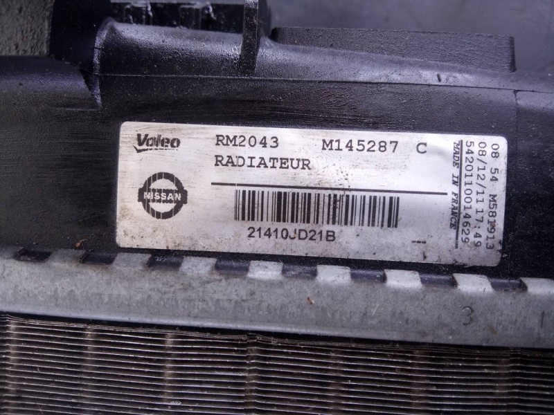 Recambio de radiador agua para nissan qashqai (j10) acenta referencia OEM IAM 21410JD21B M145287C P2-A6-14