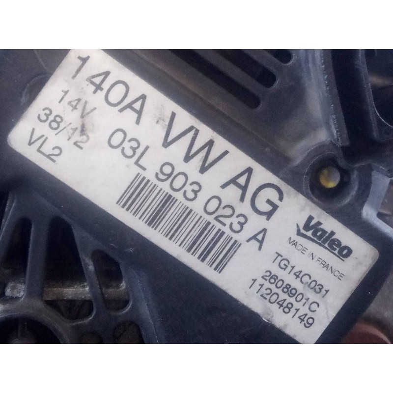 Recambio de alternador para volkswagen tiguan trendline plus referencia OEM IAM 03L903023A TG14C031 P3-A5-13-1