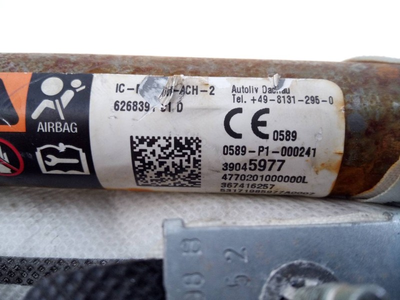 Recambio de airbag cortina delantero izquierdo para opel corsa e selective ecoflex referencia OEM IAM 39045977  E2-B6-50-2