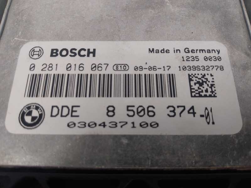 Recambio de centralita motor uce para bmw serie 1 coupe (e82) 120d referencia OEM IAM 0281016067 8506374 E3-A2-36-3