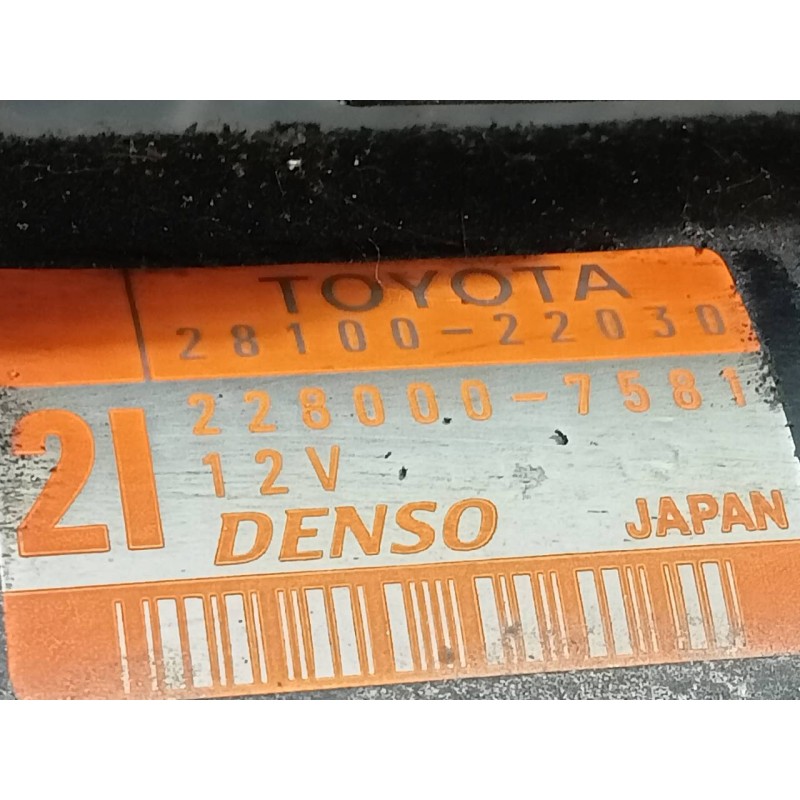 Recambio de motor arranque para toyota rav 4 (a2) 1.8 luna referencia OEM IAM 2810022030 2280087581 P3-A10-9-1