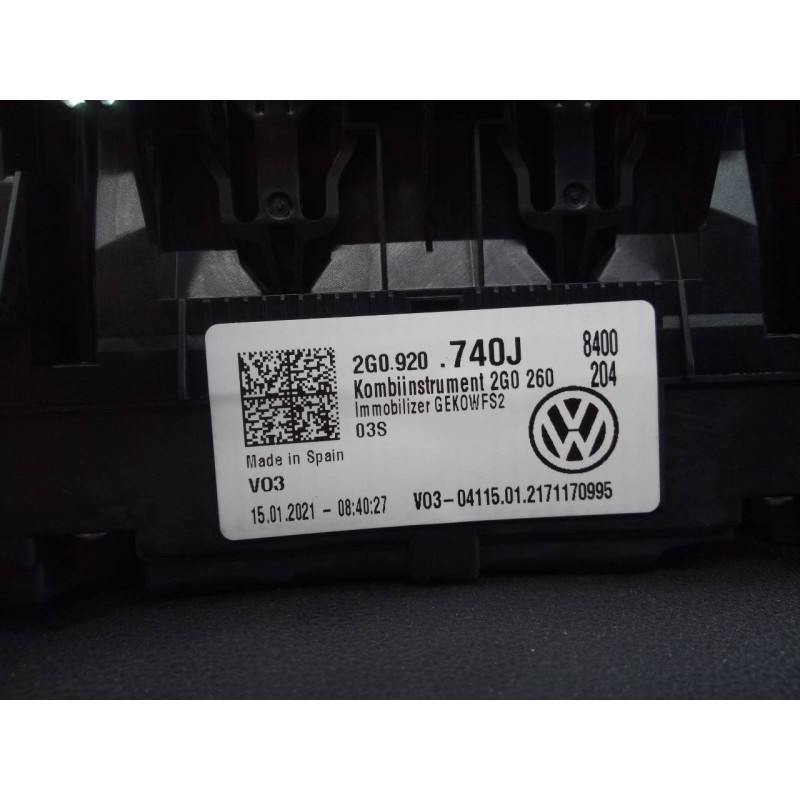Recambio de cuadro instrumentos para volkswagen t-cross basis referencia OEM IAM 2G0920740J  E2-A1-13-7