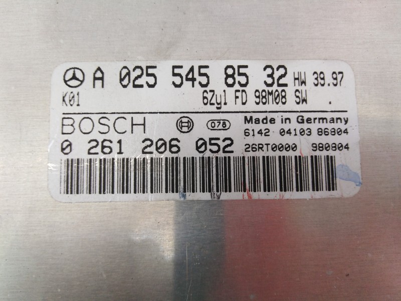 Recambio de centralita motor uce para mercedes-benz clase clk (w208) coupe 320 (208.365) referencia OEM IAM A0255458532 02612060