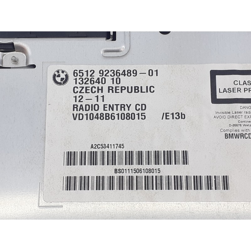 Recambio de sistema audio / radio cd para bmw serie 1 lim. (f20) 116d referencia OEM IAM 6512923648901 A2C53411745 E3-A2-20-3