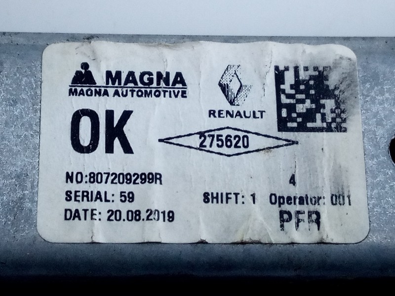 Recambio de elevalunas delantero derecho para dacia sandero stepway referencia OEM IAM 807209299R  E1-A1-48-2