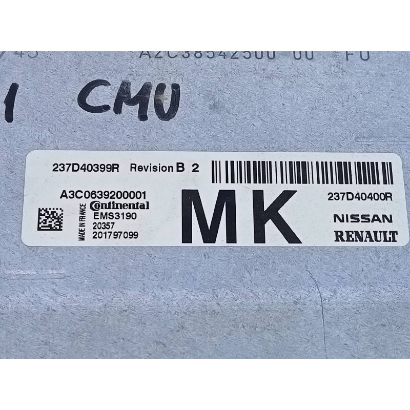 Recambio de centralita motor uce para renault zoe bose referencia OEM IAM 237D40400R 237D40399R 