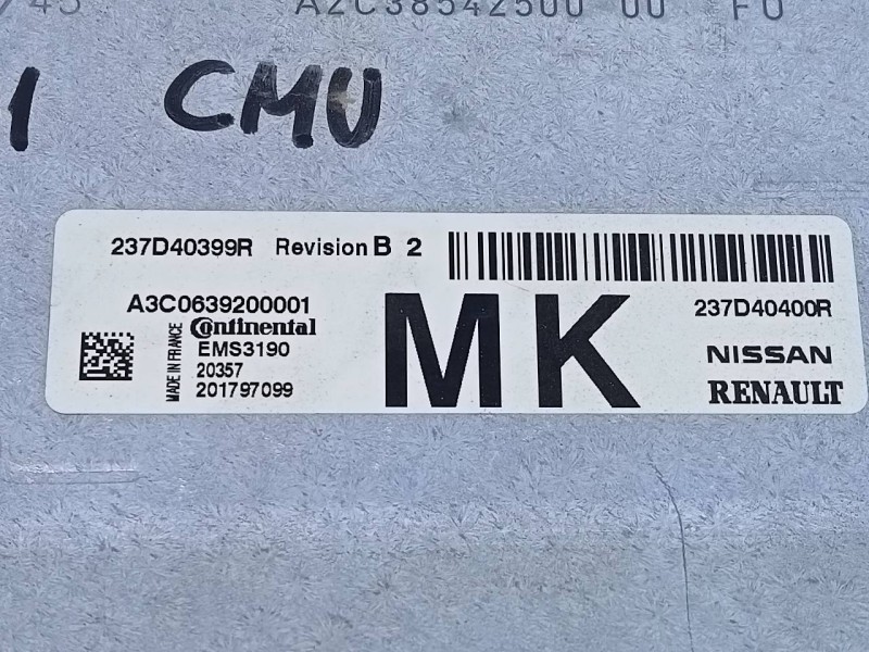 Recambio de centralita motor uce para renault zoe bose referencia OEM IAM 237D40400R 237D40399R 