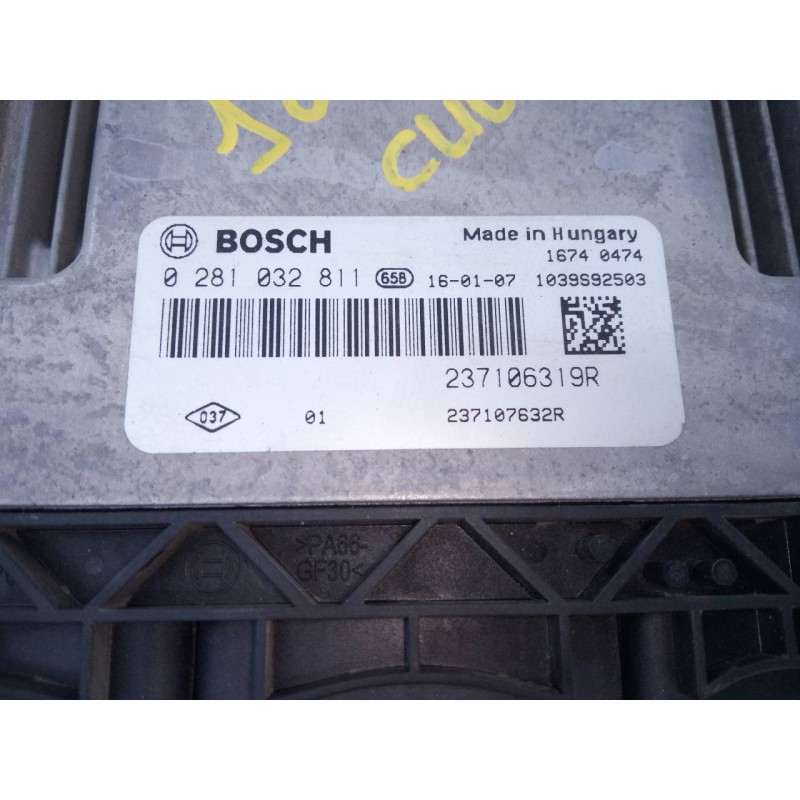 Recambio de centralita motor uce para renault clio iv business referencia OEM IAM 237106319R 0281032811 E2-A1-9-7