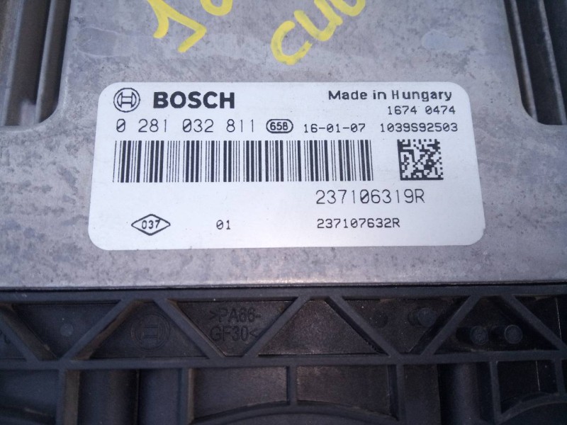 Recambio de centralita motor uce para renault clio iv business referencia OEM IAM 237106319R 0281032811 E2-A1-9-7