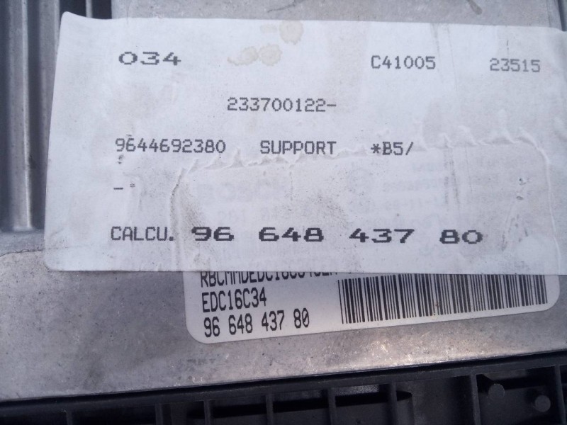 Recambio de centralita motor uce para citroën c4 berlina collection referencia OEM IAM 9664843780 9644692380 E3-B2-31-3