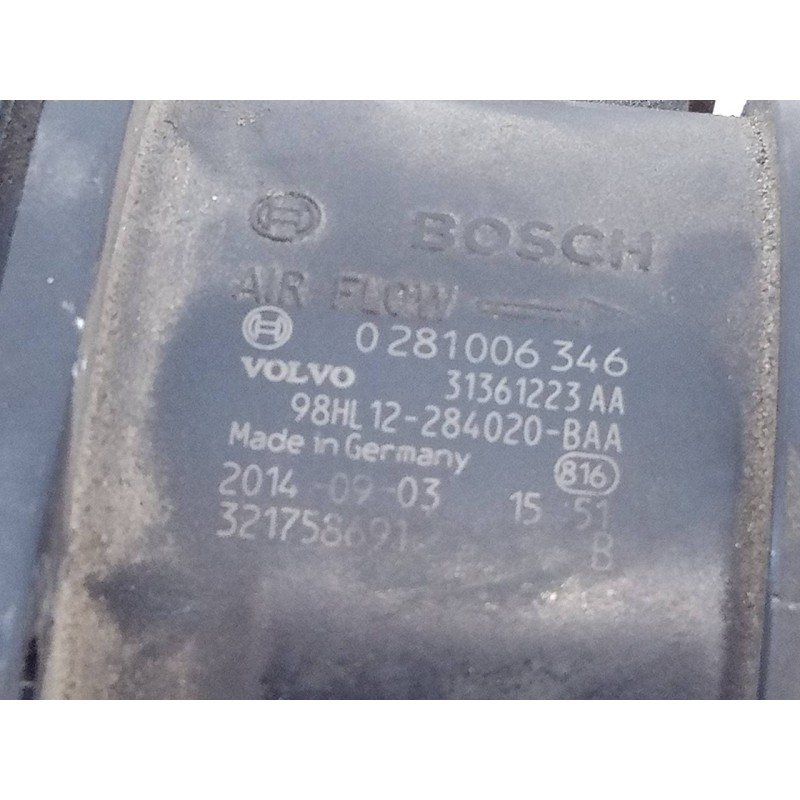 Recambio de caudalimetro para volvo v60 kombi kinetic referencia OEM IAM 31361223AA 0281006346 E3-B5-44-3