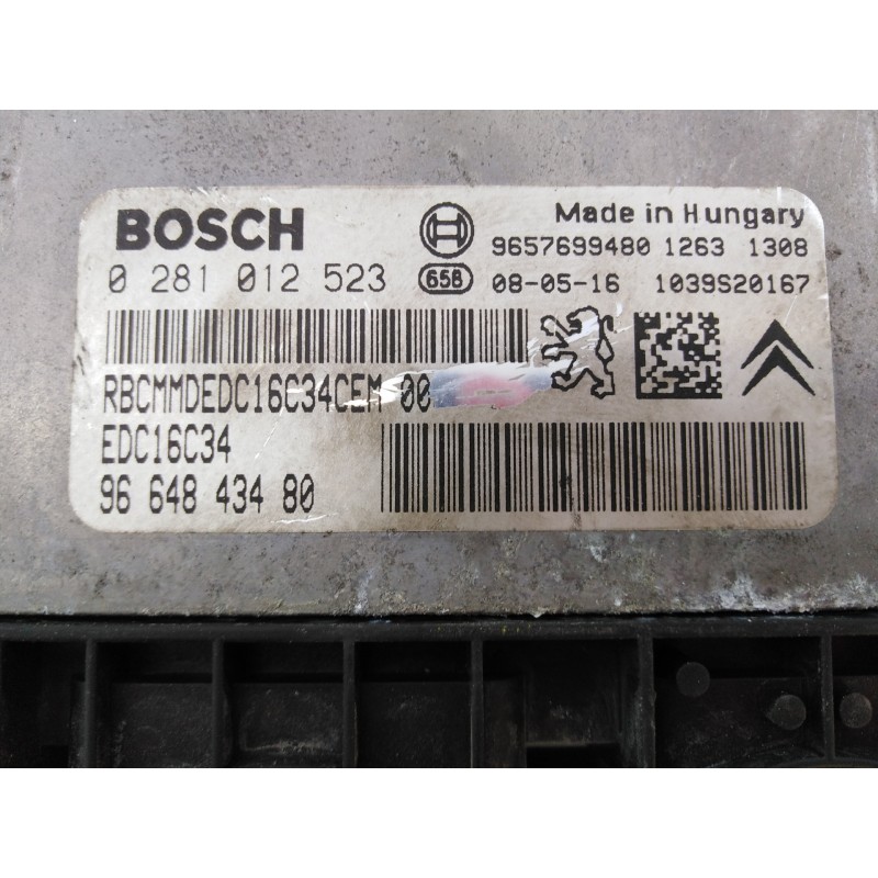 Recambio de centralita motor uce para citroën c3 1.4 hdi audace referencia OEM IAM 0281012523 9664843480 E3-B2-28-1