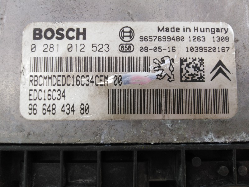 Recambio de centralita motor uce para citroën c3 1.4 hdi audace referencia OEM IAM 0281012523 9664843480 E3-B2-28-1