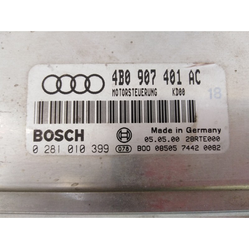 Recambio de centralita motor uce para audi a6 berlina (4b2) 2.5 tdi referencia OEM IAM 4B0907401AC 0281010399 E2-A1-33-6