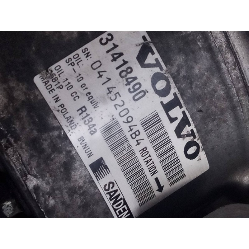 Recambio de compresor aire acondicionado para volvo v60 kombi kinetic referencia OEM IAM 31418490 041452094B4 P3-B2-8-4