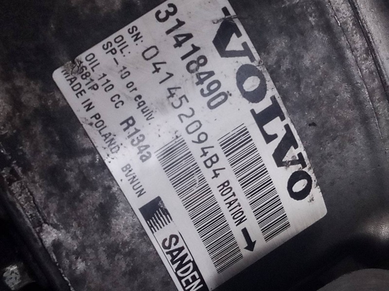 Recambio de compresor aire acondicionado para volvo v60 kombi kinetic referencia OEM IAM 31418490 041452094B4 P3-B2-8-4