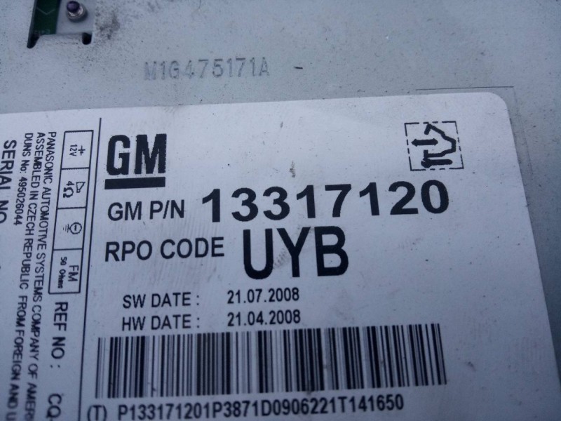 Recambio de sistema audio / radio cd para opel insignia berlina cosmo referencia OEM IAM 13277909 13317120 