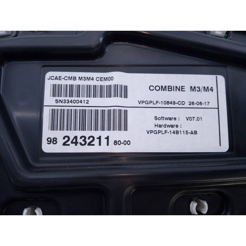 Recambio de cuadro instrumentos para citroën c-elysée exclusive referencia OEM IAM 9824321180  E3-B2-50-4